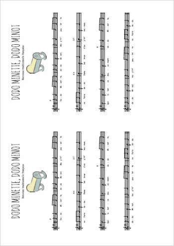 Dodo Minette, dodo Minot Partition gratuite